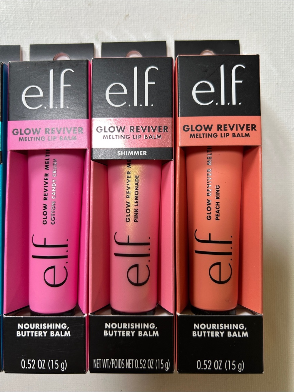 Brand New Bundle ELF Glow Reviver Melting Lip Balm Set -Blue, Pink, Coral, Peach - Picture 3 of 5